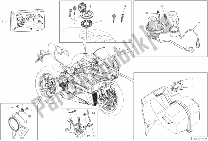 Todas as partes de 13f - Dispositivos Elétricos do Ducati Superbike Panigale V4 R 998 2019